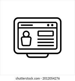Online resume vector icon symbol design