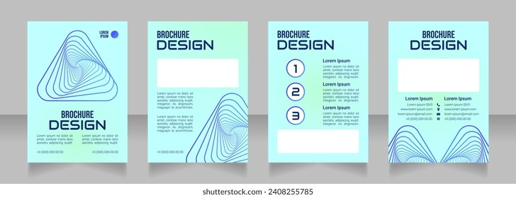 Online retail business blank brochure design. Template set with copy space for text. Premade corporate reports collection. Editable 4 paper pages. Bebas Neue, Audiowide, Roboto Light fonts used