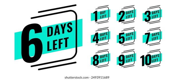 online retail countdown timer with number of days left tag vector