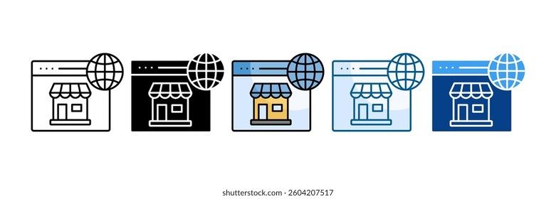 Online Retail Icon Set Multiple Style Collection