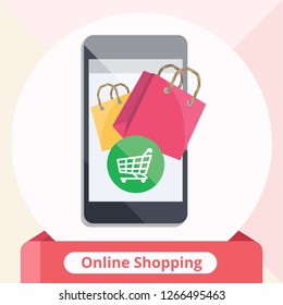 Online Retail Mobile Shopping Commerce Vector Graphic Icons