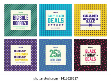 Online retail shopping sale promotion social media post collection template