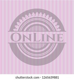 Online retro pink emblem