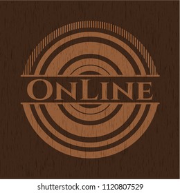 Online retro style wood emblem