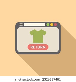 Online return cloth icon flat vector. Parcel product. Service shop