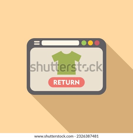 Online return cloth icon flat vector. Parcel product. Service shop