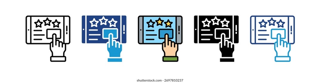 Ícone de revisão on-line Ilustração de vetor múltiplo