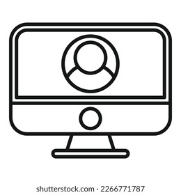 Online review icon outline vector. Customer feedback. Best like