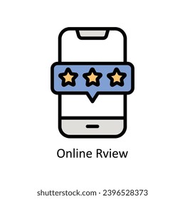 Online review vector filled outline design  illustration. Business And Management Symbol on White background EPS 10 File
