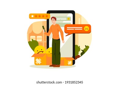 Konzept der Online-Überprüfung von Vektorgrafiken. Flache Illustration einzeln auf weißem Hintergrund.