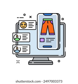 Online Reviews Filled Color Icon, Vector illustration