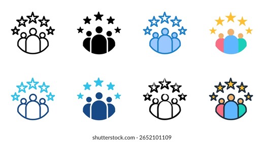 Ícone de revisões online define coleção de vários estilos 
