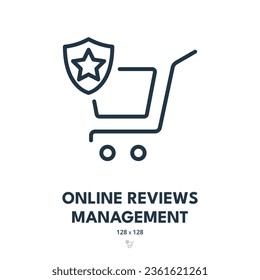 Online Reviews Management Icon. Feedback, Rating, Comment. Editable Stroke. Simple Vector Icon