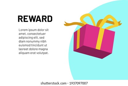 concepto de ilustración vectorial de caja de regalo de recompensa en línea, programa de referencia digital, puede utilizarse para, página de inicio, plantilla, ui, web, página de inicio, afiche, banner, volante, cupón