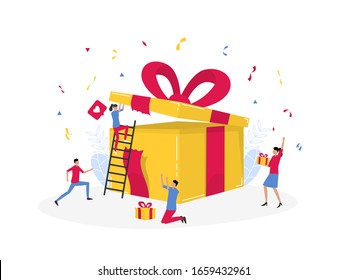 Online Reward Group Happy People Character Stock Vector (Royalty Free ...