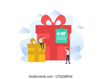 Online Reward Illustration concept for web landing page template, banner, and presentation