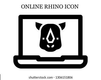online Rhino icon. Editable online Rhino icon for web or mobile.