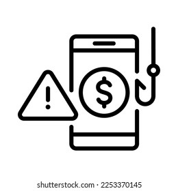 Online Robbery Icon. Outline style. Vector. Isolate on white background.
