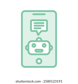 Online Robot Chat duotone line icon, editable vector icon, pixel perfect, illustrator ai file 