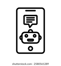 Online Robot Chat line icon, editable vector icon, pixel perfect, illustrator ai file 