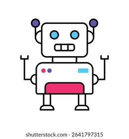 Online Robot Vector Filled outline illustration styFilled le icon. EPS 10 file