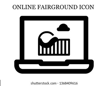 online Roller coaster icon. Editable online Roller coaster icon for web or mobile.