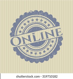 Online rubber stamp with grunge texture