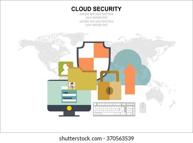 Online safety, data protection, secure connection, internet security infographic concept vector. Concept for web banner and promotional material.