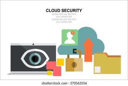 Online safety, data protection, secure connection, internet security infographic concept vector. Concept for web banner and promotional material.