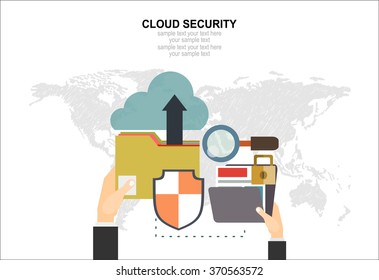 Online safety, data protection, secure connection, internet security infographic concept vector. Concept for web banner and promotional material.
