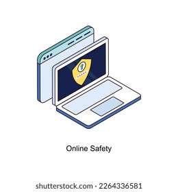 Online Safety Vector Isometric Filled Outline icon for your digital or print projects.