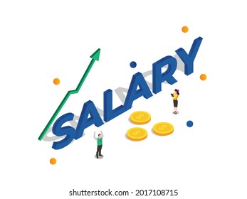 Online salary payment isometric 3d vector concept for banner, website, illustration, landing page, flyer, etc.