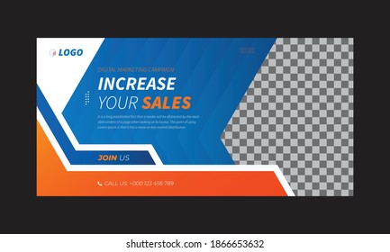 Banner de venta en línea | Plantilla De Banner Web De Empresa Con Color Azul. Banner publicitario de sitio web   