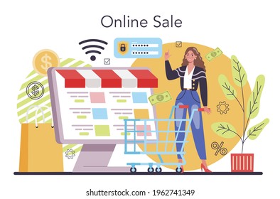 Online sale concept. E-commerce development. Sales promotion