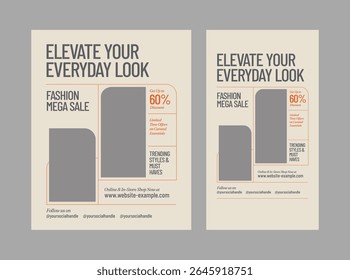 Online Sale, Fashion E-commerce Flash Sale Promotion Flyer and Social Media Template Designs