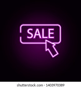 online sale neon icon. Elements of cyber monday set. Simple icon for websites, web design, mobile app, info graphics