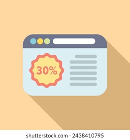 Online sale shop icon flat vector. Package rebate social. Business store