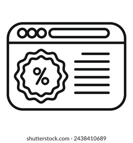 Online sale shop icon outline vector. Package rebate social. Business store