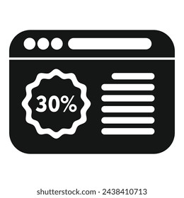 Online sale shop icon simple vector. Package rebate social. Business store