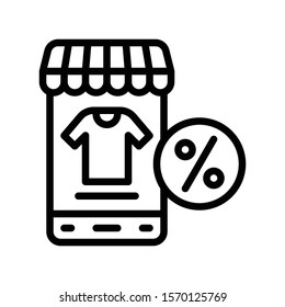Online sale vector, Black friday related line design icon