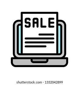 Online sale vector, Digital marketing filled style icon editable stroke