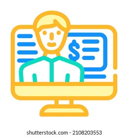 online sales color icon vector. online sales sign. isolated symbol illustration