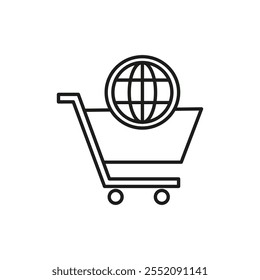 Icono de ventas en línea Símbolo plano de línea delgada simple