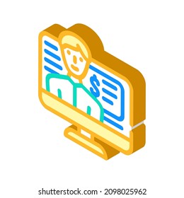 online sales isometric icon vector. online sales sign. isolated symbol illustration