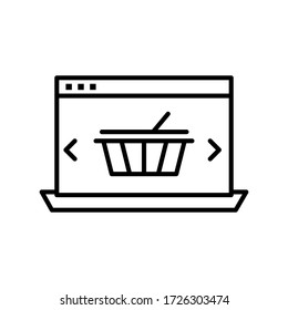 Online Sales Line Vector icon