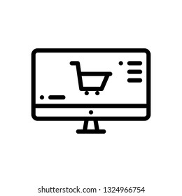 online sales marketing icon, outline black style