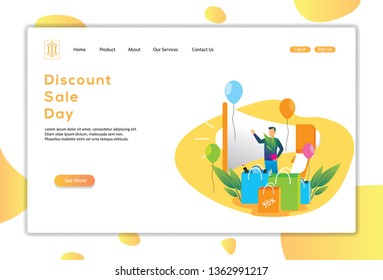 Online sales and stores vector illustration concept, can use for, landing page, template, ui, web, mobile app, poster, banner, flyer