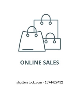 Online sales vector line icon, linear concept, outline sign, symbol