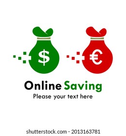Online saving logo template illustration