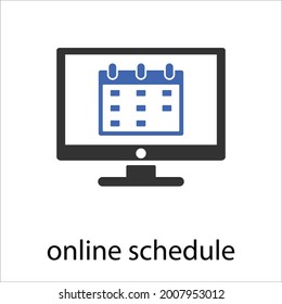 online schedule icon design vector